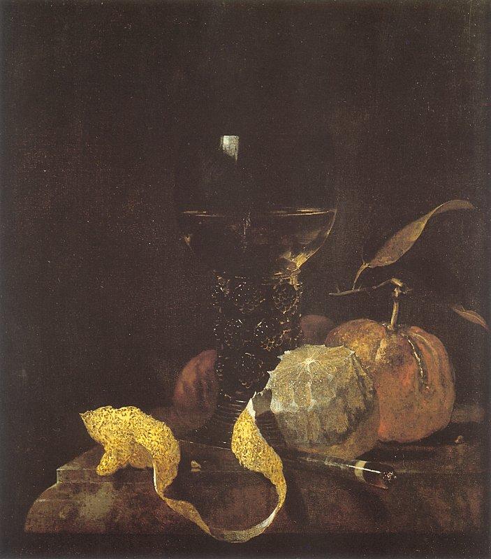 Willem Kalf Still Life with Lemon, Oranges and a Glass of Wine oil painting image